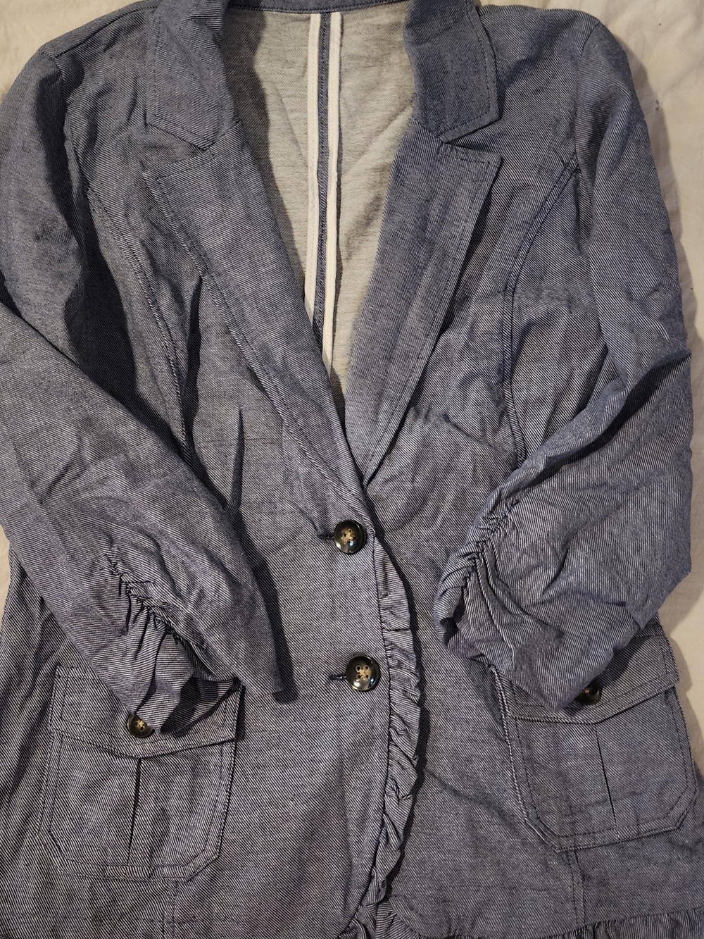 Maurices Light Blue Linen-Blend Blazer Jacket